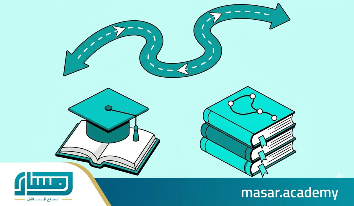 الفرق بين المسار، الدورة، والمساق